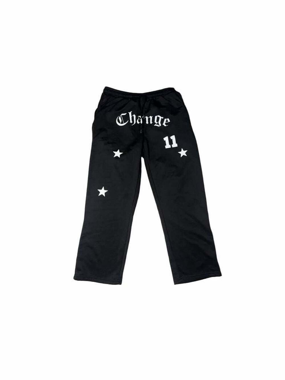 Manfinity Star Letter Print Drawstring Sweatpants Size L Black